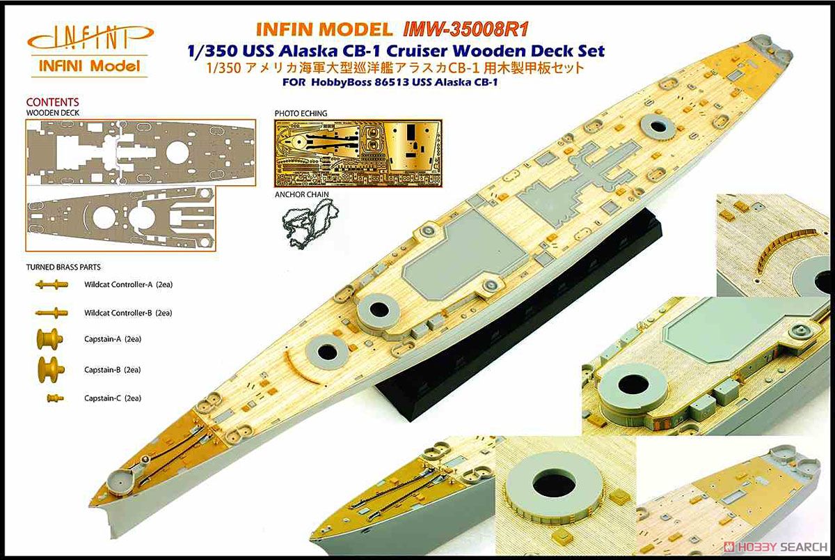 米・大型巡洋艦アラスカCB-1用 木製甲板 (HB社用) (プラモデル) その他の画像1