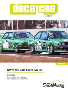 BMW M3 E30 チーム アルピナ DTM 1988 デカール