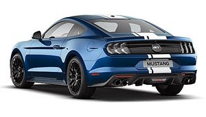 Ford Mustang 2018 Blue Metallic/White Stripe (Diecast Car)