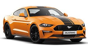 Ford Mustang 2018 Orange Metallic/Black Stripe (Diecast Car)