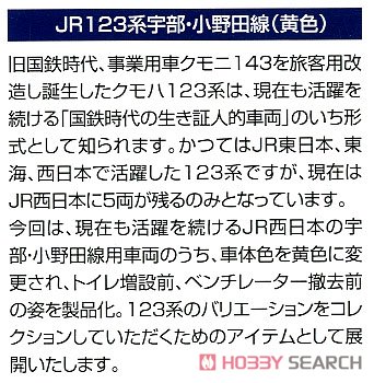 鉄道コレクション JR 123系 宇部・小野田線 (黄色) (2両セット) (鉄道模型) 解説1