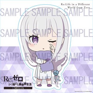Re: Life in a Different World from Zero Hotel Collaboration Wall Sticker Good Night Emilia (Anime Toy)