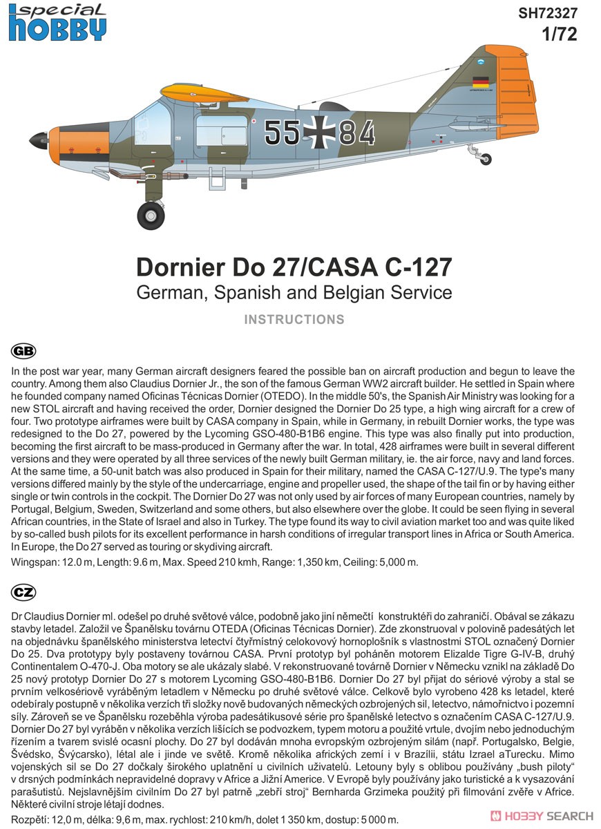 Dornier Do27 `German, Spanish and Belgian Service` (Plastic model) 英語解説1 Modal