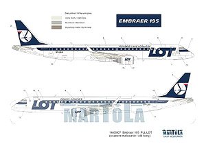 LOTポーランド航空 エンブラエル195 旧塗装 (レベル用) (デカール)