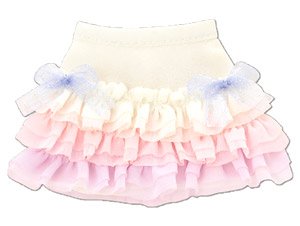 PNS Sugar Dream Osatou Ribbon Frill Skirt (Pink x Pastel Lavender) (Fashion Doll)
