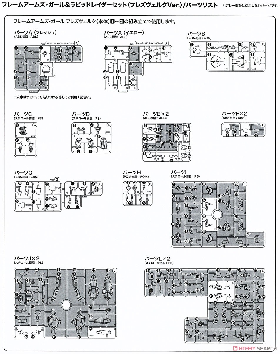 フレームアームズ・ガール＆ラピッドレイダーセット(フレズヴェルクVer.) (プラモデル) 設計図12