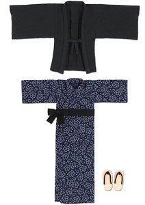 PNS Onsen Yukata Set (Dark Navy) (Fashion Doll)