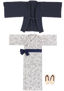 PNS Onsen Yukata Set (Navy) (Fashion Doll)