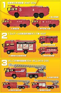 Japan Working Car Kit 2 Firefighting Vehicle 2 (Set of 10) (Diecast Car)