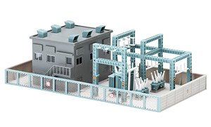 Substation (Gray/Sectional) (Assemble Kit) (Model Train)