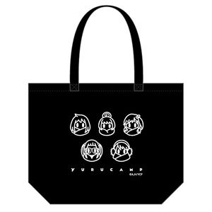 [Yurucamp] Tote Bag Minimal Icon Design Black (Anime Toy)
