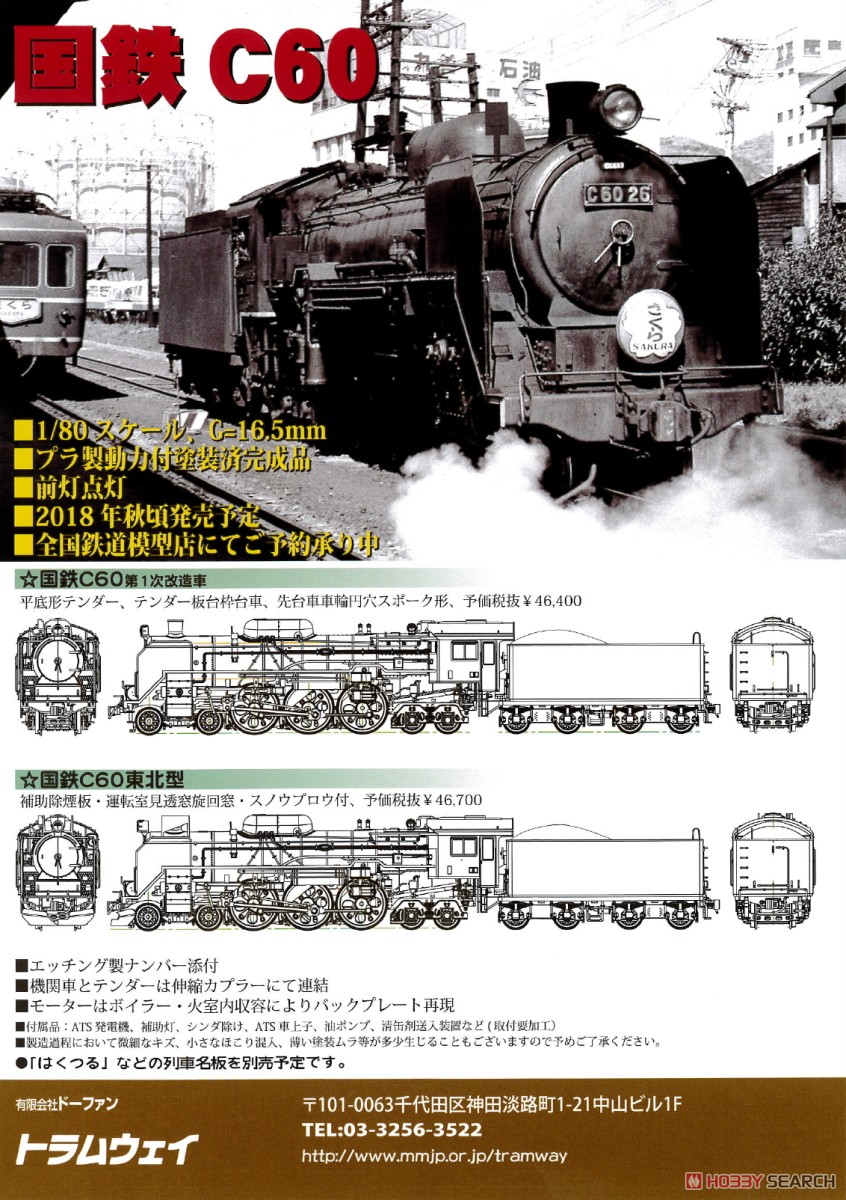 16番(HO) 国鉄 C60 第1次改造車 (鉄道模型) 解説1