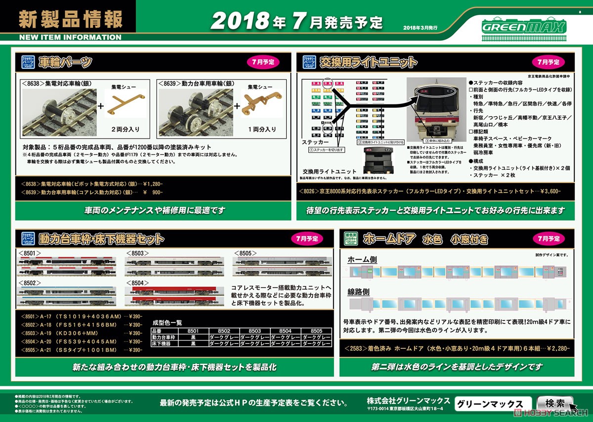 【 8501 】 動力台車枠・床下機器セット A-17 (TS1019＋4036AM) (1両分入) (鉄道模型) その他の画像1