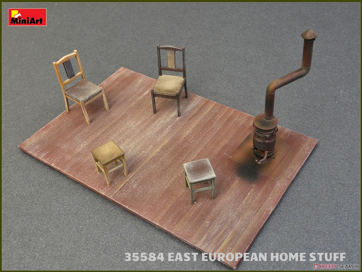 東欧の家財道具(テーブル・イス・食器・ストーブ) (プラモデル) 商品画像2