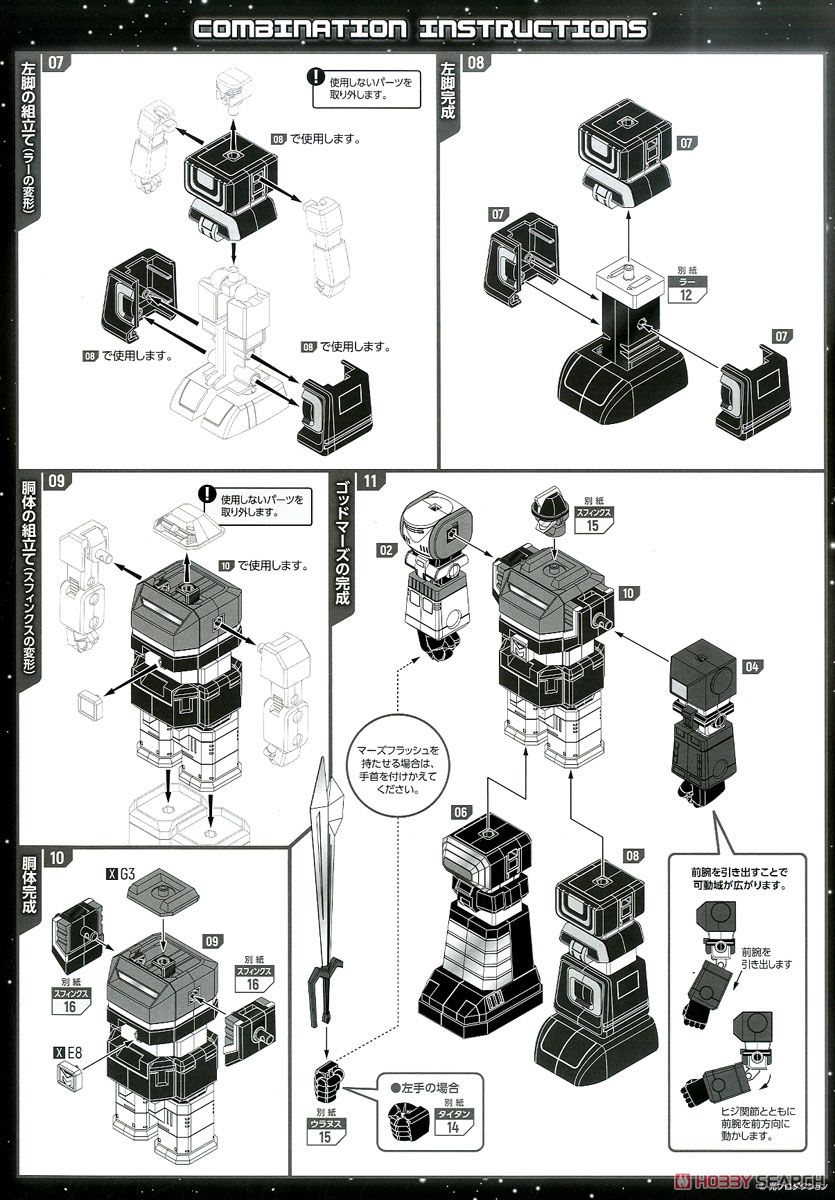 MODEROID Six God Combination Godmars (Plastic model) Assembly guide8