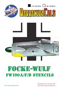 ドイツ空軍 フォッケウルフ Fw190A/F/D用 機体ステンシルデカール