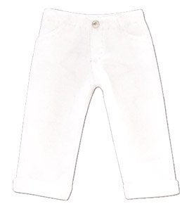 Roll-up Cropped Pants (White) (Fashion Doll)