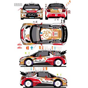 シトロエン DS3 WRC 2013 モンテカルロ ラリー カーNo.1/2/10 (デカール)