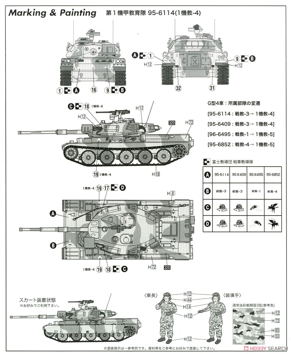 JGSDF Type74 Middle Tank Kai (Plastic model) Color3