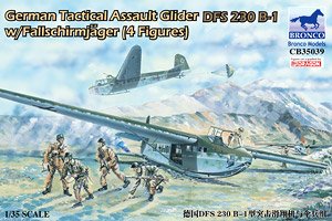 German Tactical Assault Glider DFS230B-1 w/Fallschirmjager (4Figures) (Plastic model)