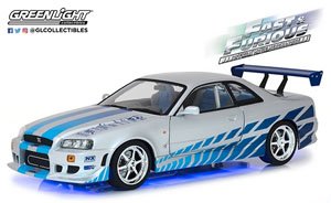 Artisan Collection - 1999 Nissan Skyline GT-R (R34) Blue Neon LED Lights Version (Diecast Car)