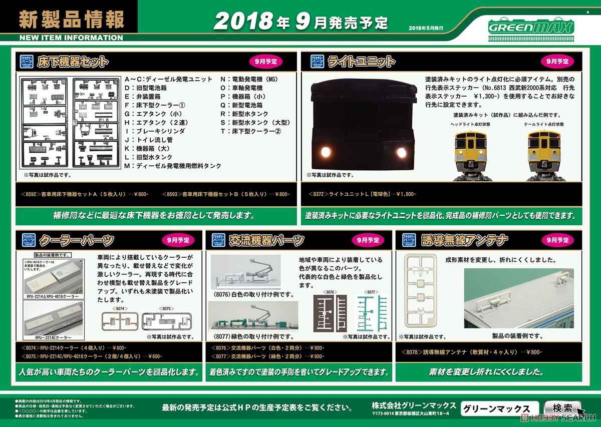 【 8077 】 交流機器パーツ (緑色・2両分) (鉄道模型) その他の画像1