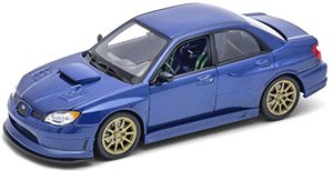 スバル インプレッサ WRX STI (ブルー) スポイラーなし/ゴールドホイル (ミニカー)