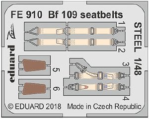 Bf109G Seatbelts Steel (for Eduard) (Plastic model)