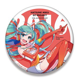 Hatsune Miku Racing Ver. 2016 Big Can Badge 10th Anniversary Design 2 (Anime Toy)