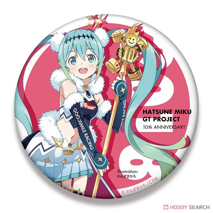 Hatsune Miku Racing Ver. 2018 Big Can Badge 10th Anniversary Design 1 (Anime Toy) Item picture1