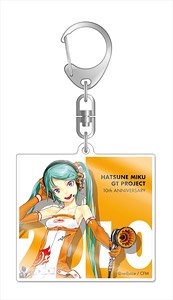 Hatsune Miku Racing Ver. 2010 Acrylic Key Ring 10th Anniversary Design 3 (Anime Toy)