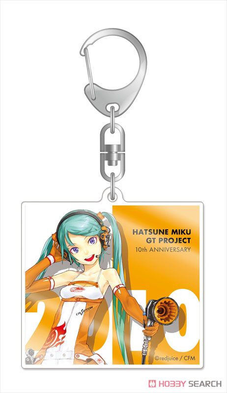 Hatsune Miku Racing Ver. 2010 Acrylic Key Ring 10th Anniversary Design 3 (Anime Toy) Item picture1