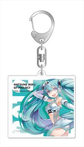 Hatsune Miku Racing Ver. 2012 Acrylic Key Ring 10th Anniversary Design 2 (Anime Toy)