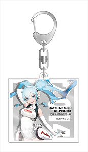 Hatsune Miku Racing Ver. 2014 Acrylic Key Ring 10th Anniversary Design 2 (Anime Toy)