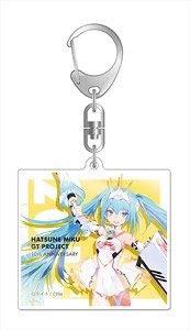 Hatsune Miku Racing Ver. 2015 Acrylic Key Ring 10th Anniversary Design 1 (Anime Toy)