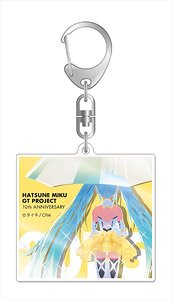 Hatsune Miku Racing Ver. 2015 Acrylic Key Ring 10th Anniversary Design 5 (Anime Toy)