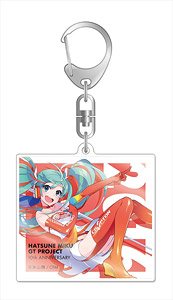 Hatsune Miku Racing Ver. 2016 Acrylic Key Ring 10th Anniversary Design 2 (Anime Toy)