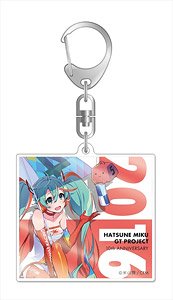 Hatsune Miku Racing Ver. 2016 Acrylic Key Ring 10th Anniversary Design 3 (Anime Toy)