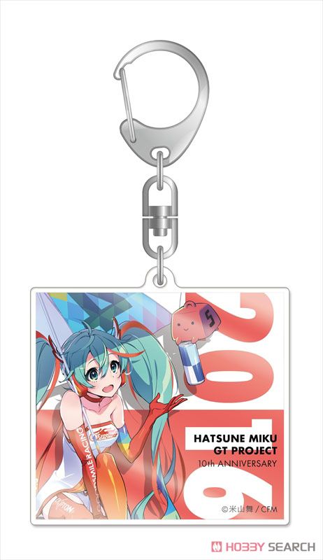 Hatsune Miku Racing Ver. 2016 Acrylic Key Ring 10th Anniversary Design 3 (Anime Toy) Item picture1