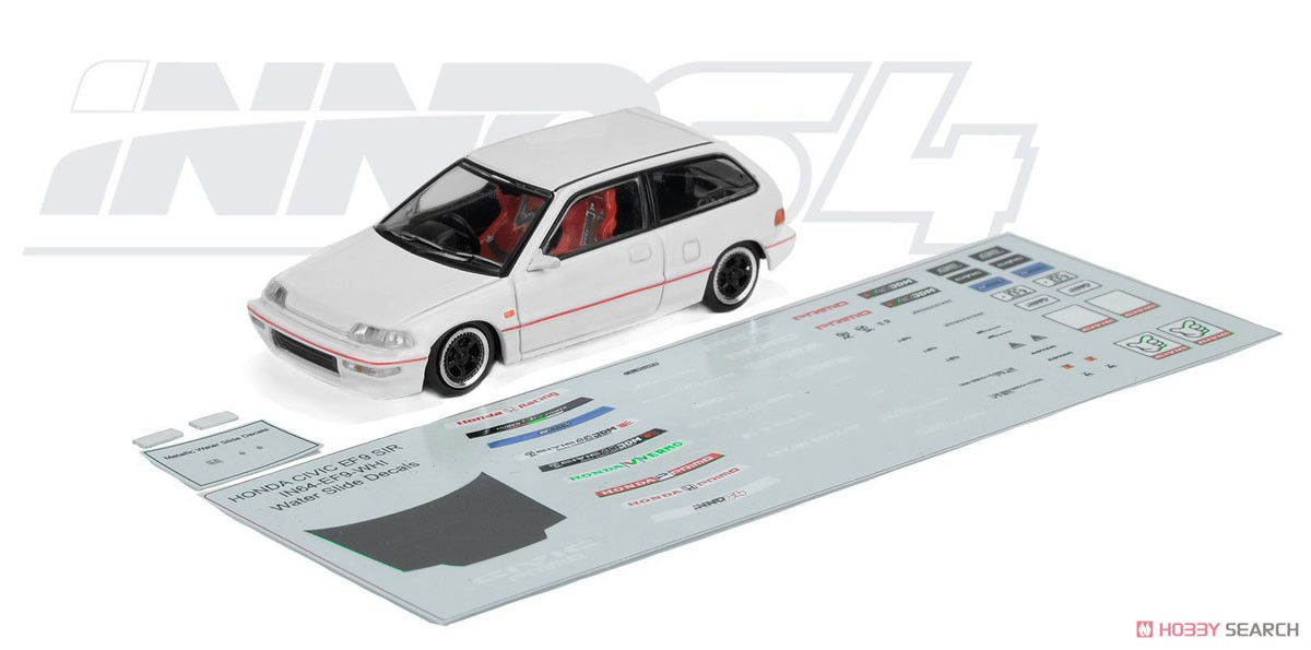 Honda Civic EF9 White Edition w/Decal Sheet (Diecast Car) Item picture3