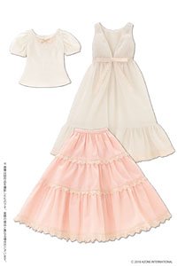AZO2 Early Summer Dress Set (Beige x Pink) (Fashion Doll)