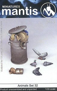 Animals Set 32 Cat, Pigeon, Rat (Plastic model)