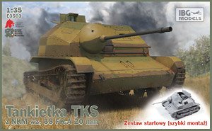 TKS Polish Tankette with 20mm NKM wz.38 FK-A Starter Set includes Quick Build Tracks (Plastic model)