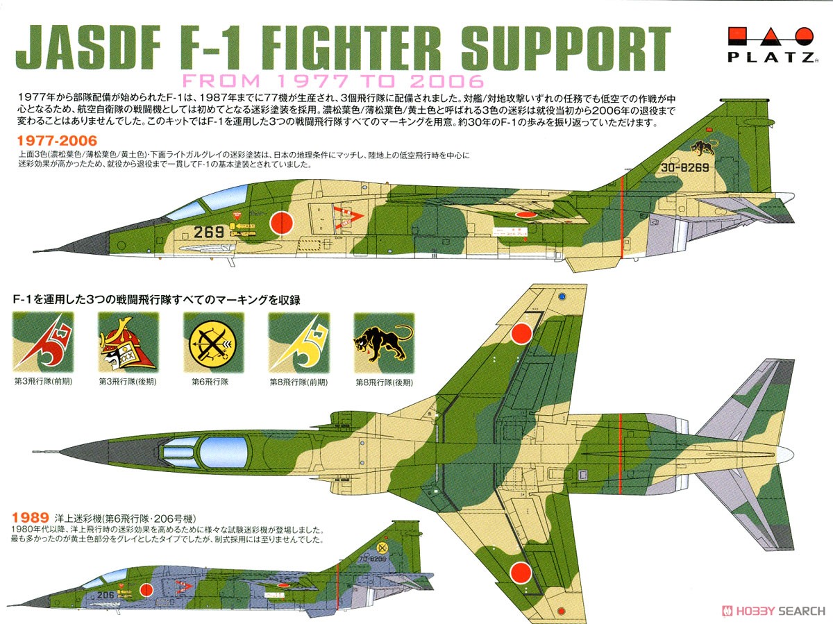 航空自衛隊 支援戦闘機 F-1 `1977～2006` (2機セット) (プラモデル) 解説1