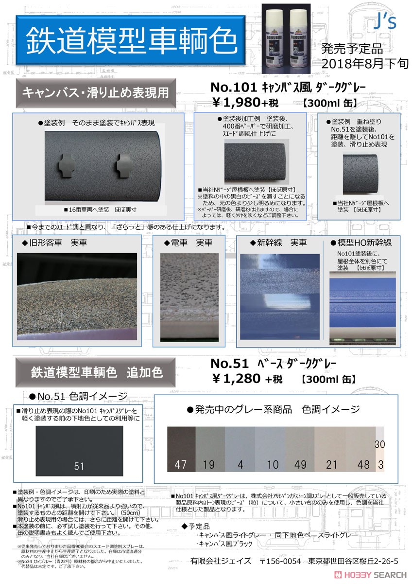 No.101 キャンバス風ダークグレー (カラースプレー) (鉄道模型) その他の画像1