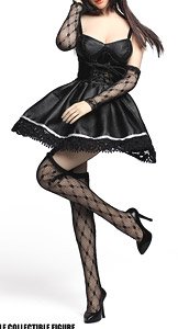 Super Duck 1/6 Female Sexy Gothic Dress Set Black (Fashion Doll)
