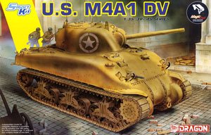 WW.II アメリカ軍 M4A1 シャーマン DV(直視バイザー型) w/マジックトラック (プラモデル)