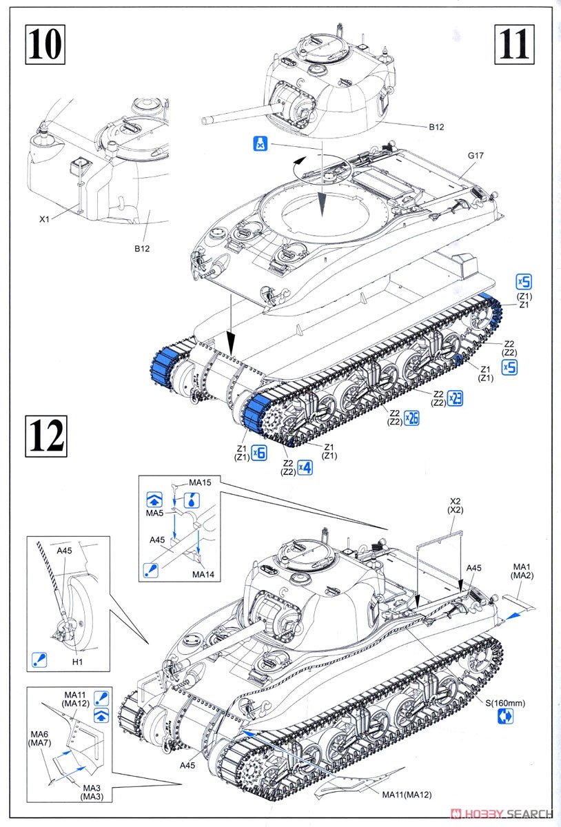 WW.II アメリカ軍 M4A1 シャーマン DV(直視バイザー型) w/マジックトラック (プラモデル) 設計図4