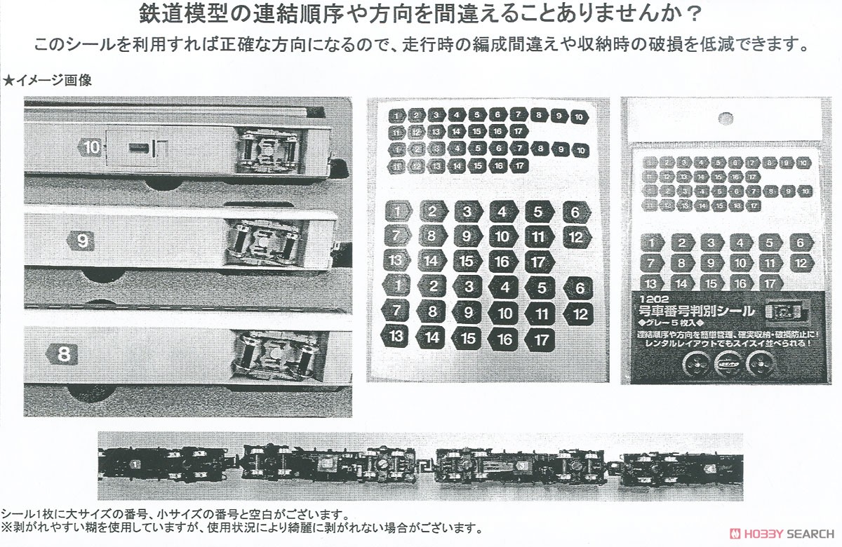 Sticker for Discriminating Car Number and Direction (Gray) (5 Sheet) (Model Train) Other picture1