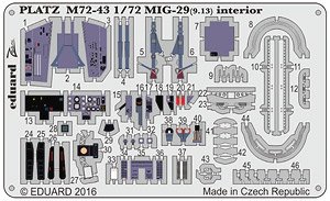 MiG-29 (9.13) フルクラムC用 エッチングパーツ(内装用) (プラモデル)